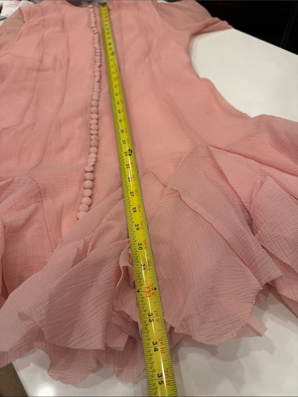 Scalloped Ruffle Mini Dress in Dusty Rose - Picture 9 of 9